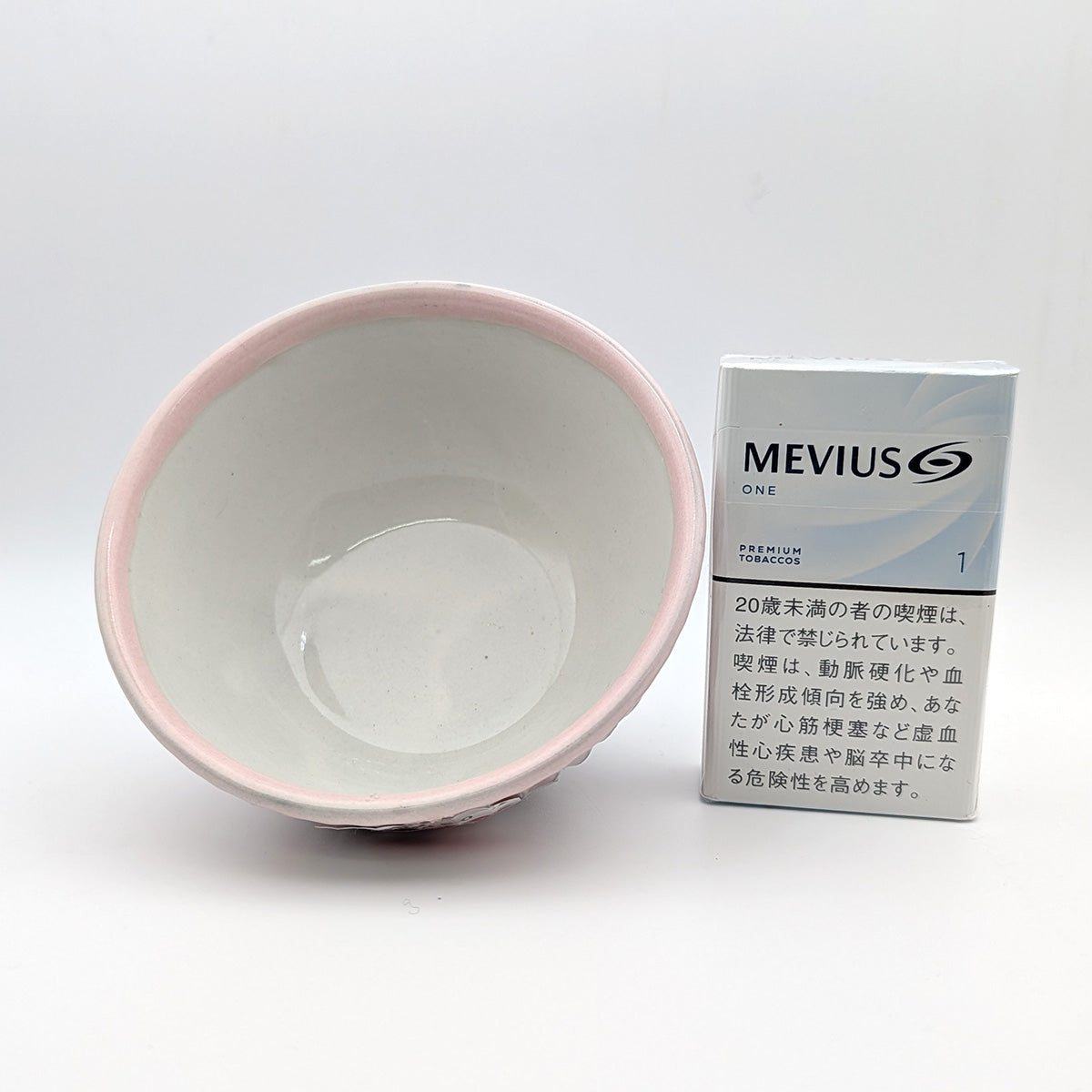笠間焼-縞茶碗/ピンク(HX)