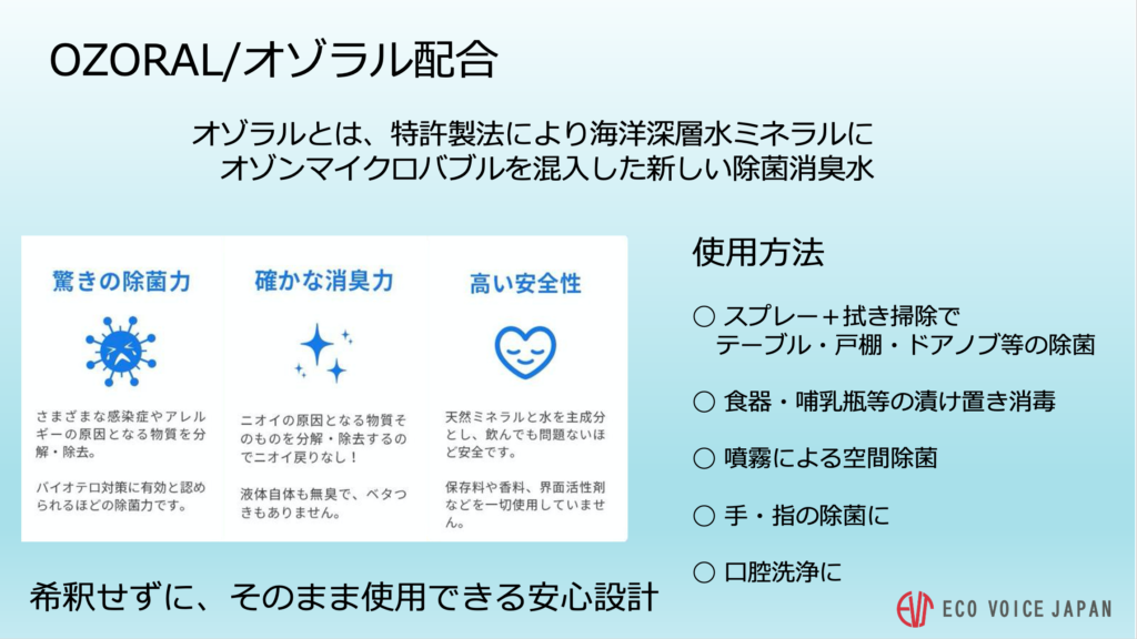 除菌スプレー ウォーターステリライズ/ミネラルとオゾンから作られた除菌・消臭水
