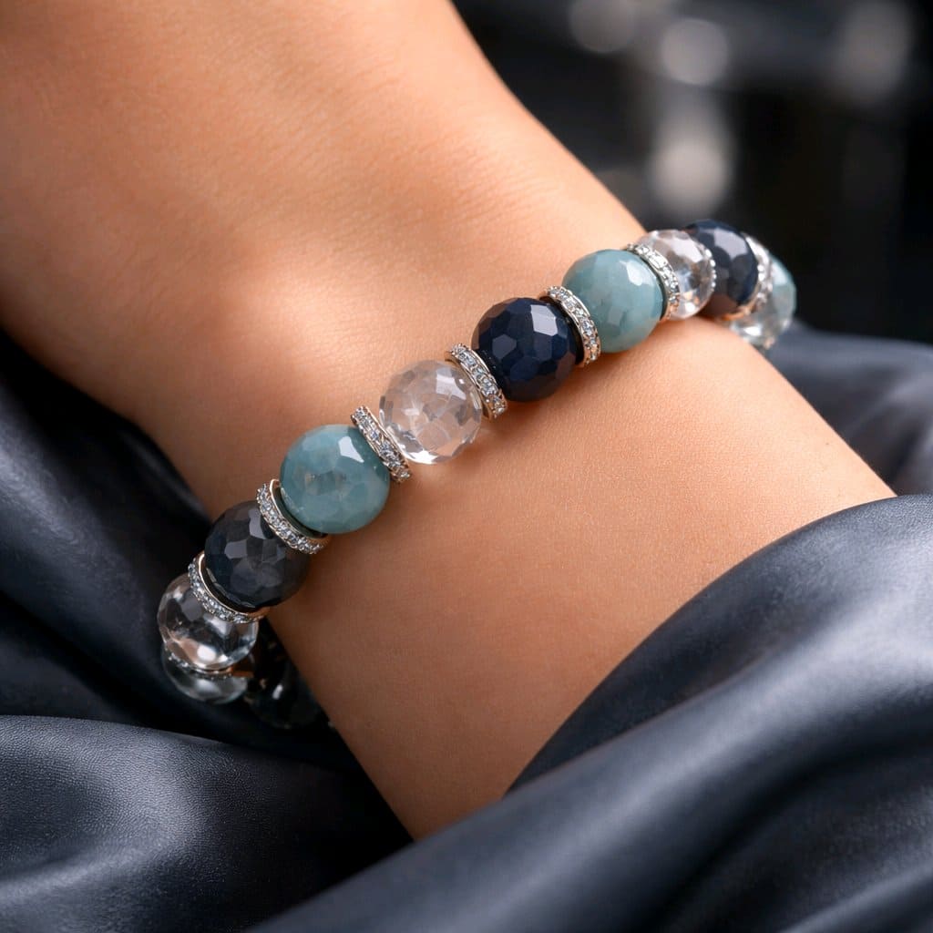 12月誕生石ターコイズ天然石ブレスレットレディース(TX)【浄化用WhiteSageのお香プレゼント】