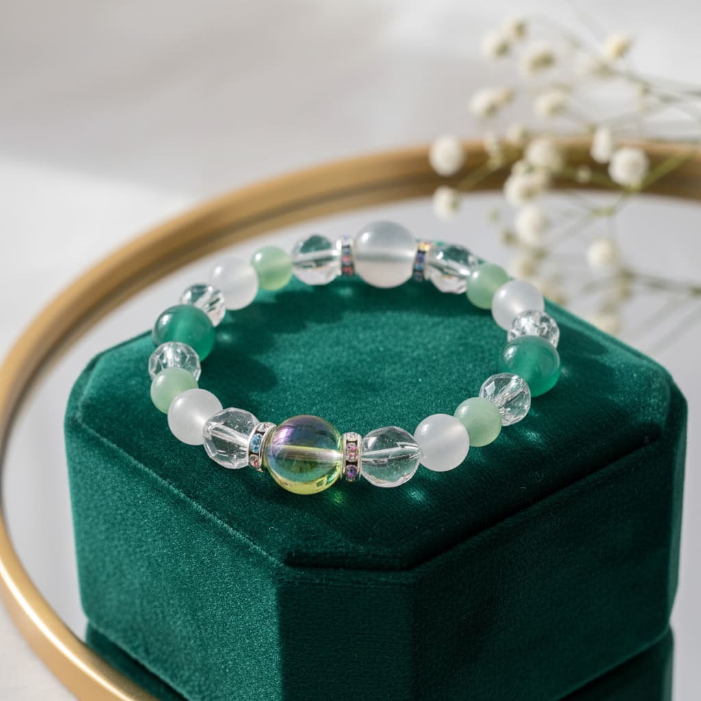 5月誕生石翡翠 天然石 ブレスレット レディース アクセサリー(TW)【浄化用WhiteSageのお香プレゼント】