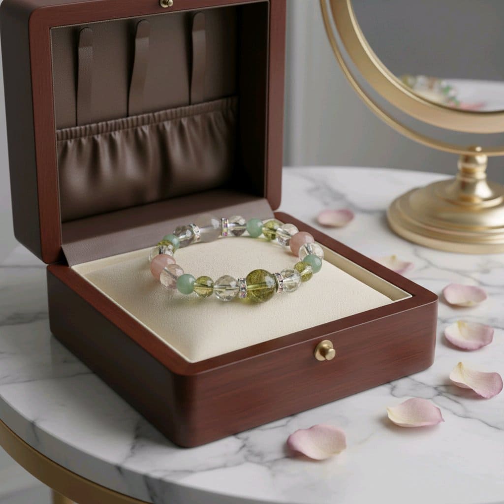 8月誕生石ペリドット天然石ブレスレットレディース(TX)【浄化用WhiteSageのお香プレゼント】