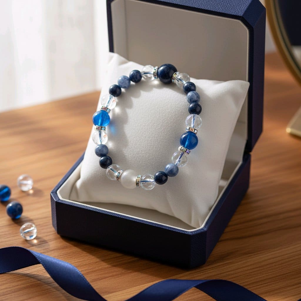 9月誕生石ラピスラズリ天然石ブレスレットレディース(TX)【浄化用WhiteSageのお香プレゼント】