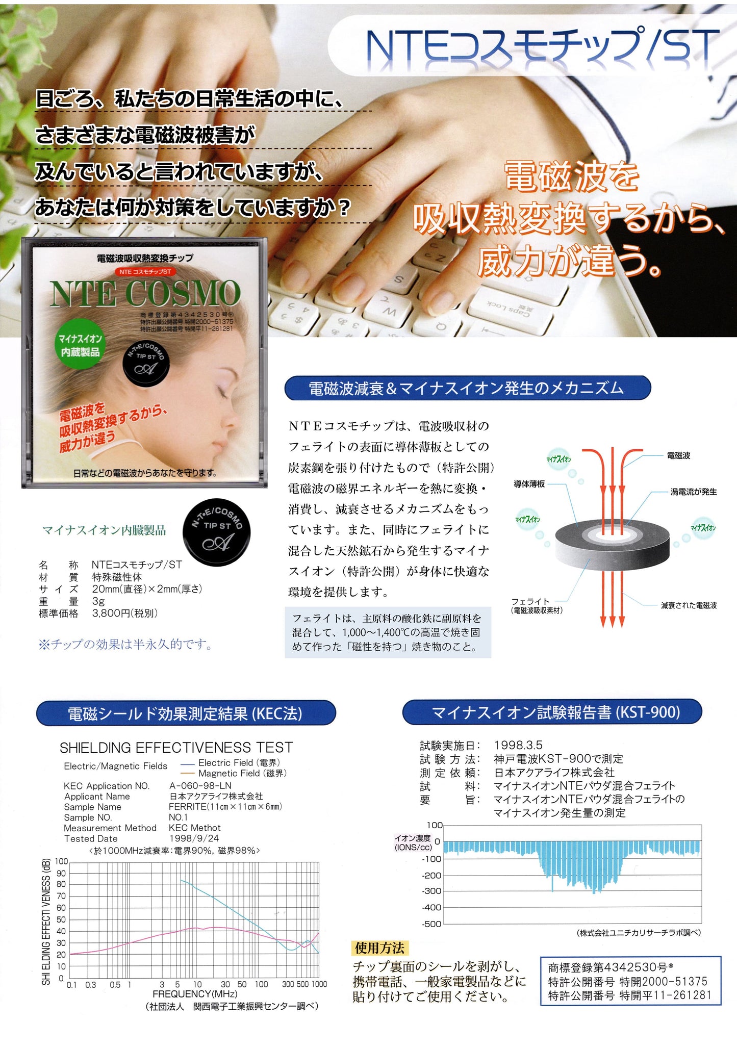 電磁波吸収熱変換チップ(ETC-COSMO）3個セット(TXHO)